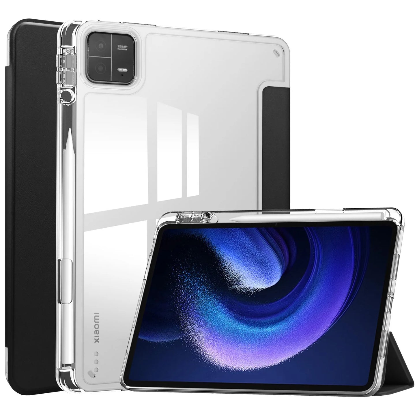 Case for Xiaomi Mi Pad 5 6 Pro 11 7 PRO 11.2 HD Transparent Case Redmi pad SE 11 Pad 2 2025 PRO 12.1" with Awake / Sleep Cover