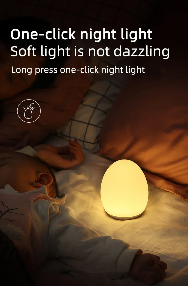 7 Color Changing Night Light RGB Remote Control Touch Dimmable Lamp Portable Table Bedside Lamps USB Rechargeable Night Lamp