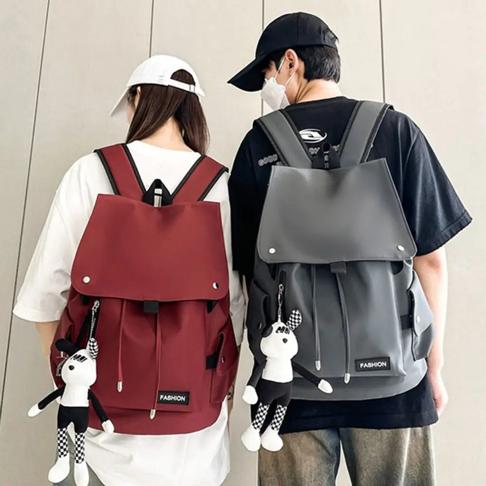 Large Capacity Men's Shoulder Bag Waterproof Multi Pocket Business Backpack Solid Color Lightweight Outdoor Storage Bag