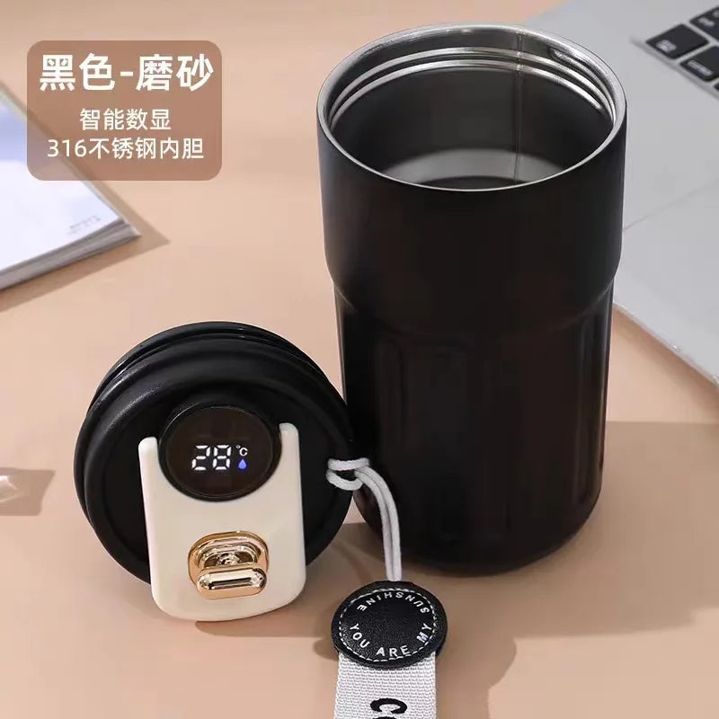Stainless Steel Insulated Cup with Temperature Display Coffee Cup Intelligent Car Mounted Heat preservation mug Gift Thermal mug