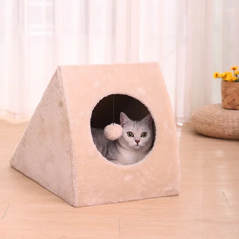 Cat Nest Warm Cat House Enclosed House All Year Round Winter Cat Sleeping Nest Pet Supplies