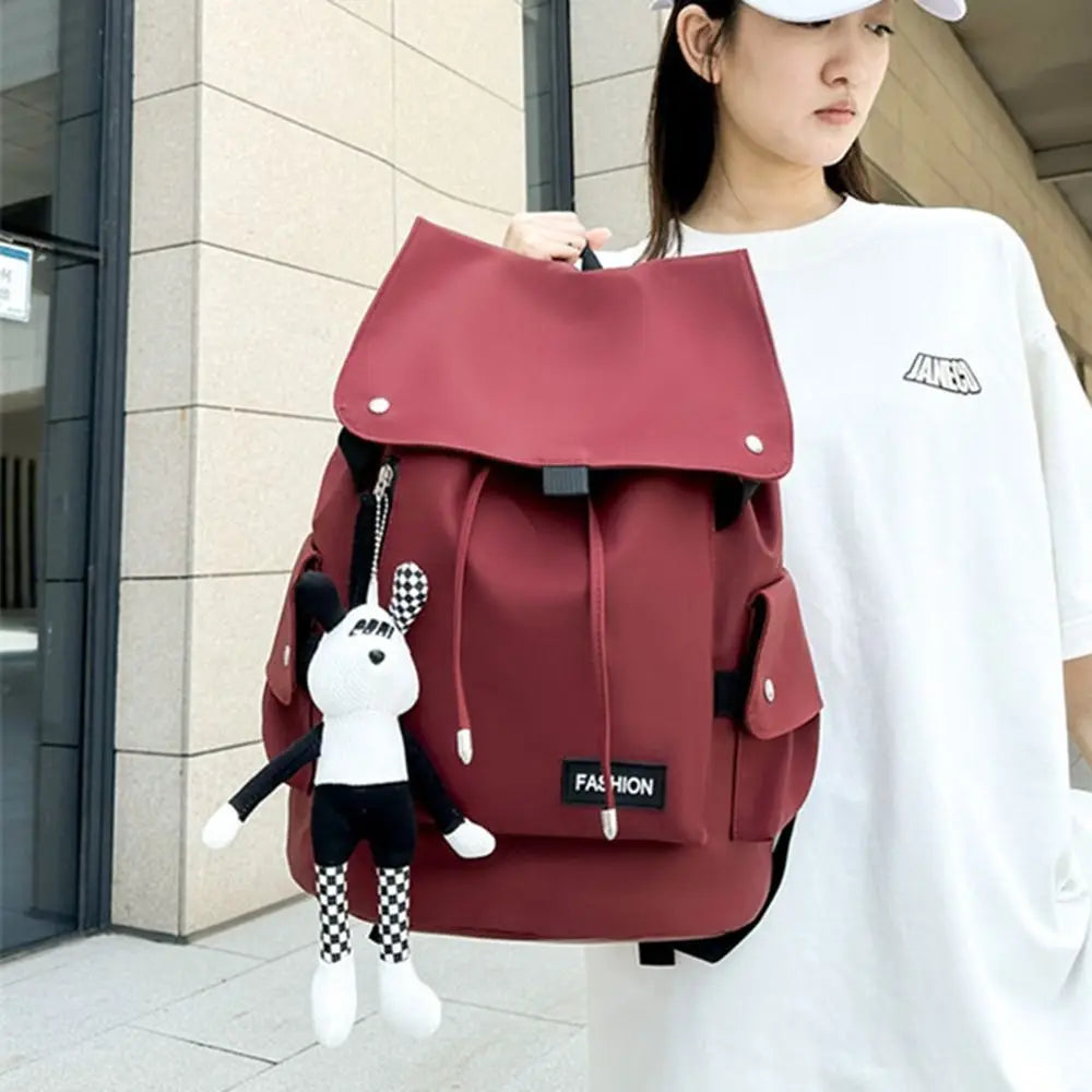 Large Capacity Men's Shoulder Bag Waterproof Multi Pocket Business Backpack Solid Color Lightweight Outdoor Storage Bag