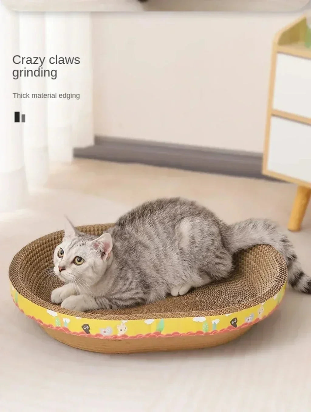 Oval Cat Scratching Board Protect Furniture Grinding Claw Toys Corrugated Paper Wear-resistant Cat Nest Cat Accessories