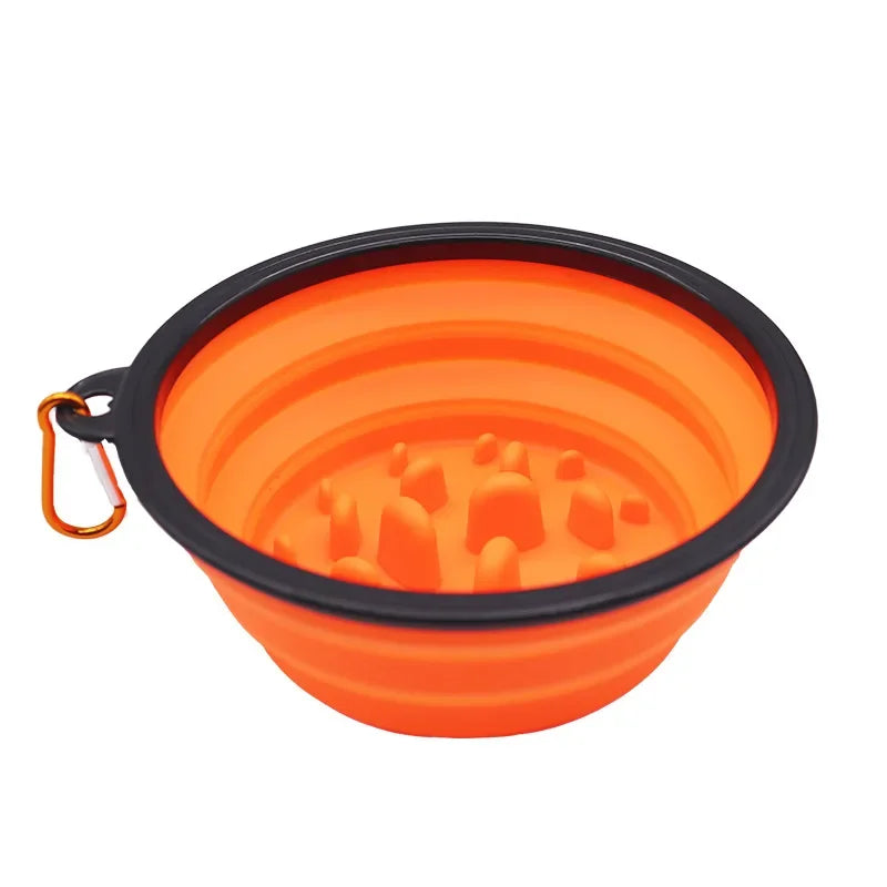 Pet Silicone Folding Bowl, Dog Slow Food Bowl, Outdoor Portable Dog Bowl, Tableware, Cat Rice Dog Bowls Dog Water Bottle