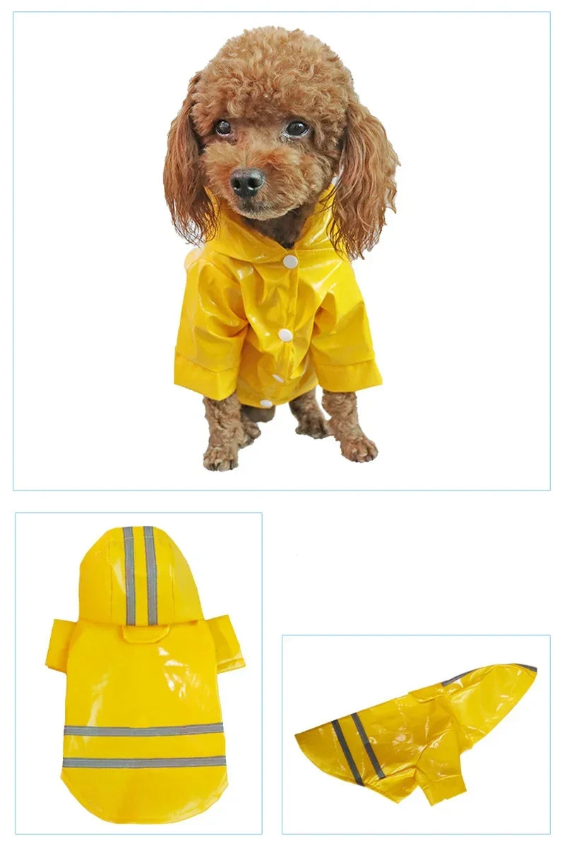 Small Dog Raincoat Reflective Waterproof Windproof Pet Dog Coat Puppy Cats Raincoat Chihuahua Bulldog Pets Cape Poncho Clothes