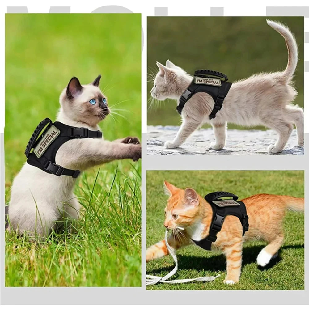 Tactical Dog Harness Small Breed Puppy Harness Cat Vest Adjustable For Military Service Dogs Accessories Training Working