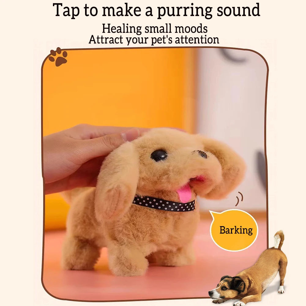 Pet Companion Battery Operated Toy Plush puppy pet electronic interactive toy walking barking wagging tail Simulation puppy