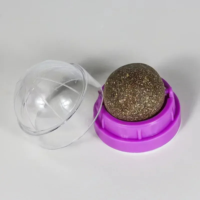 The Catnip Cat Wall Stick-on Ball Toy Scratchers Treats Healthy Natural Removes Balls To Promote Digestion Cat Grass Snack