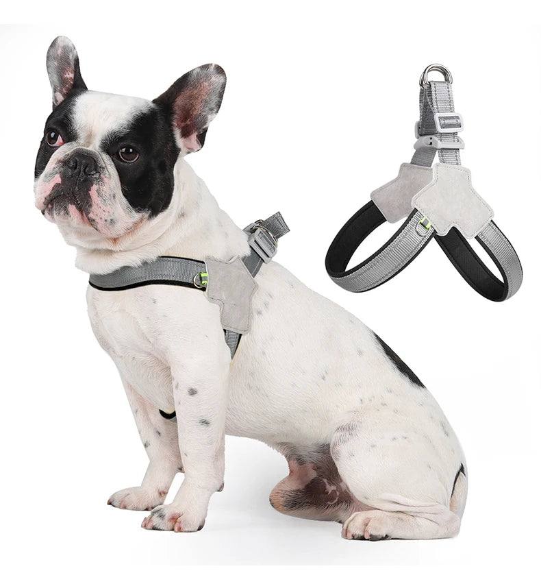 No-Pull Dog Harness Vest for Small Medium Dogs Cats Hiking Breathable Adjustable Chest Strap Bulldog Chihuahua Pet Accessories