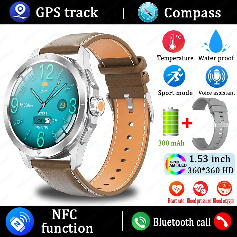 2025 New For Xiaomi S4 Ultra Smart Watch Men AMOLED Outdoor Sport NFC GPS Track Heart Rate Waterproof Bluetooth Call Smartwatch
