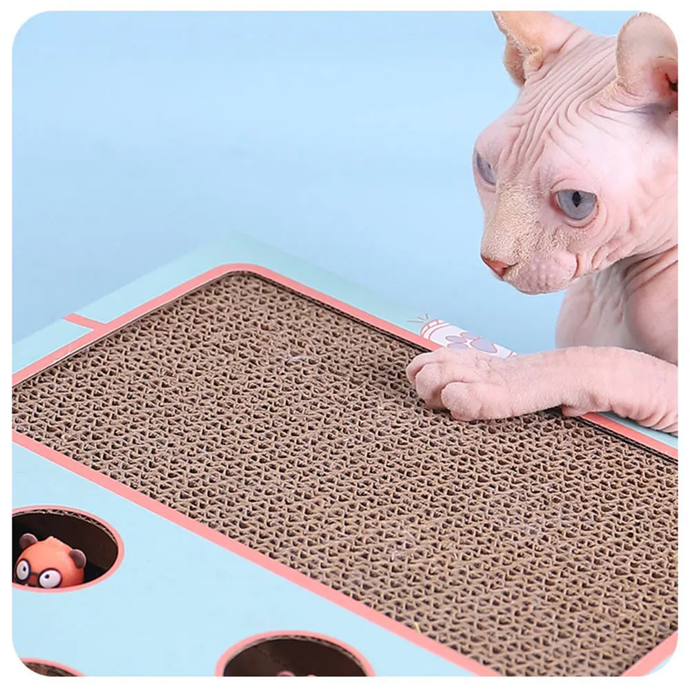 Cat Toy Whack-a-Mole Cat Scratching Board Toy Grinding Claw Rest Play Funny Cat Interactive Multifunctional Cat Supplies