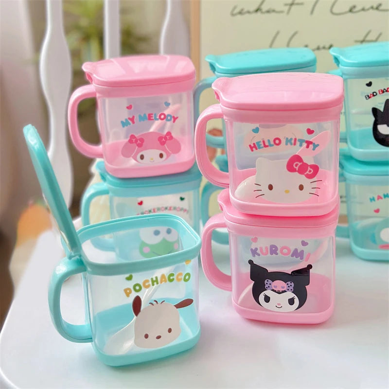 Sanrio Hello Kitty Kitchen Seasoning Box Kuromi Melody Cinnamoroll Msg Salt Sugar Jar Household Seasoning Jar Storage Box