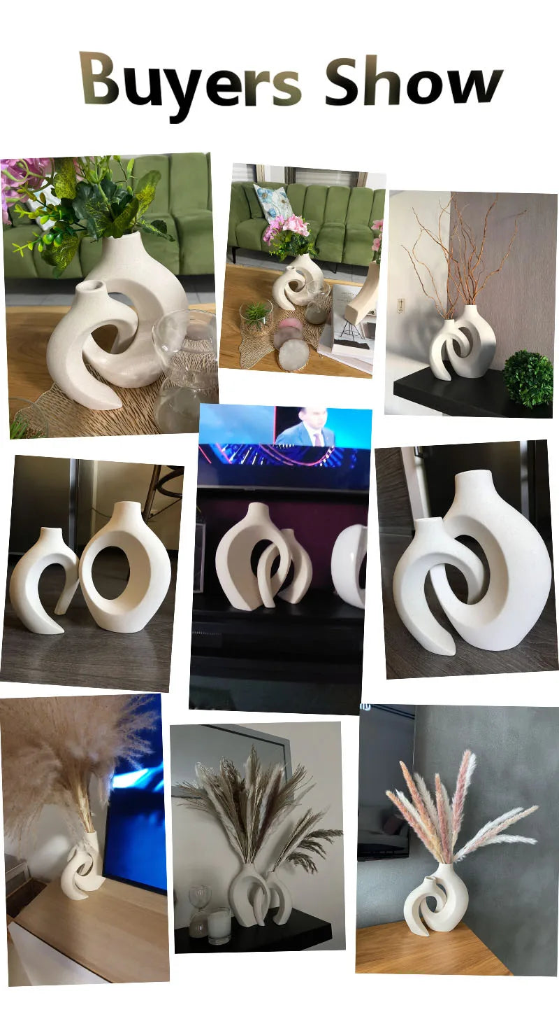 CAPIRON 21cm 28cm Large Luxury Decorative Ceramic Vase Home Decor Accessorie Nordic Flower Interior Living Room Tabletop Modern