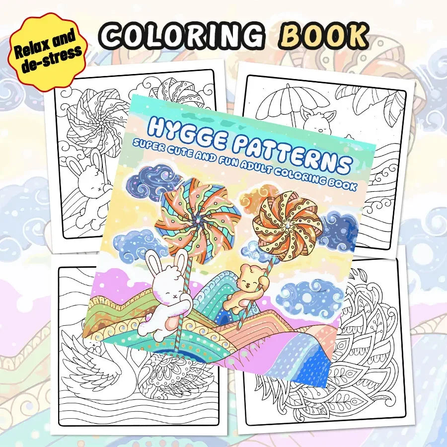 Adult Coloring Book BoldVivid Patterns Simple Relaxing Coloring Home Leisure Moment Stress Relief Parent Child Interaction Crea
