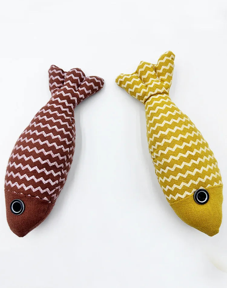 Cat Toys Saury Fish Crinkle Sound Soft and Durable Interactive Kitten Kicker for Indoor Kitty Exercise for All Breeds