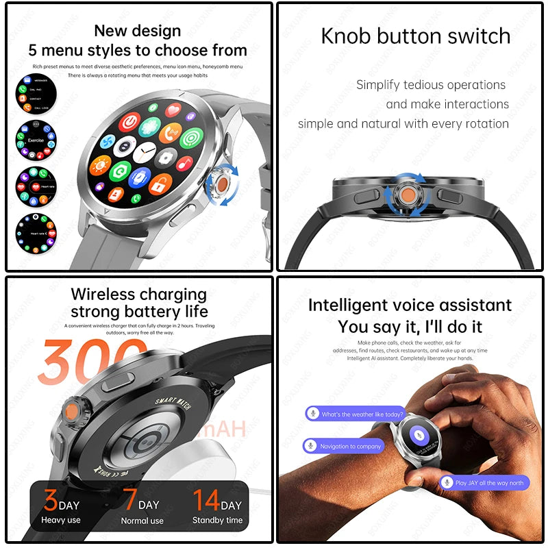 2025 New For Xiaomi S4 Ultra Smart Watch Men AMOLED Outdoor Sport NFC GPS Track Heart Rate Waterproof Bluetooth Call Smartwatch