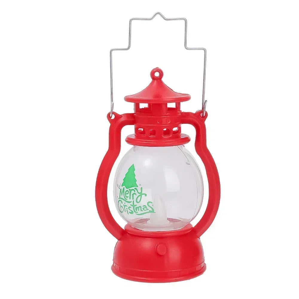 Christmas Night Light with Battery Santa Claus Christmas Tree Portable Lantern LED White Red Lamps Home Xmas Decoration Supplies