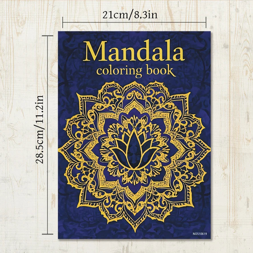 Mandala Adult Coloring Book - 8.3x11.2 inches Stress relief coloring book 22 pages of art therapy illustrations to relieve anxie