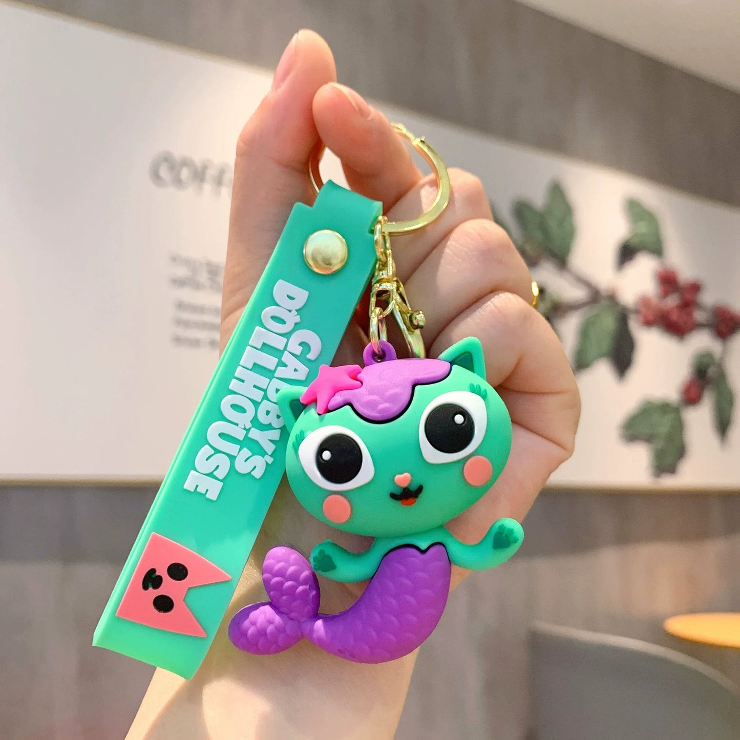Cute Cat Keychain Anime Gabby Doll Keyring Keychains for Men Friends Key Chain Accessories Women's Bag Charms Jewelry Wholesale