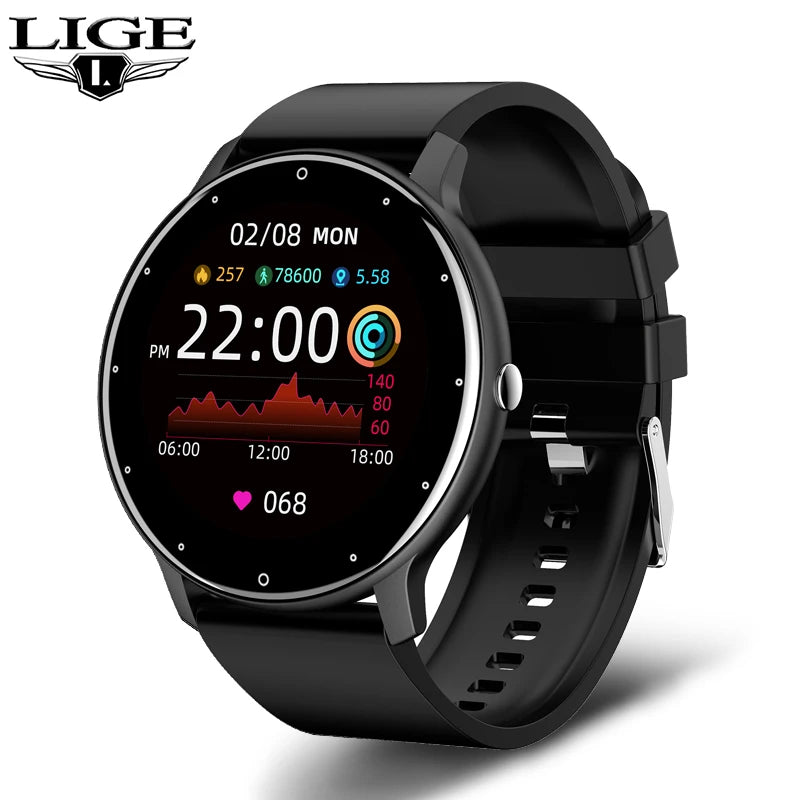 LIGE New Smart Watch Men Riding Sports Fitness Health Monitor Watch IP67 Waterproof Bluetooth Call For Android ios Smartwatch