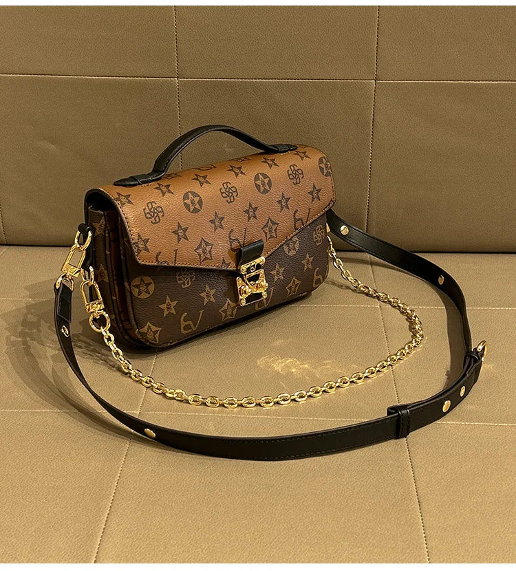 Light luxury brand women's handbag 2024 new autumn and winter high-end fashion designer mailman bag shoulder crossbody bag