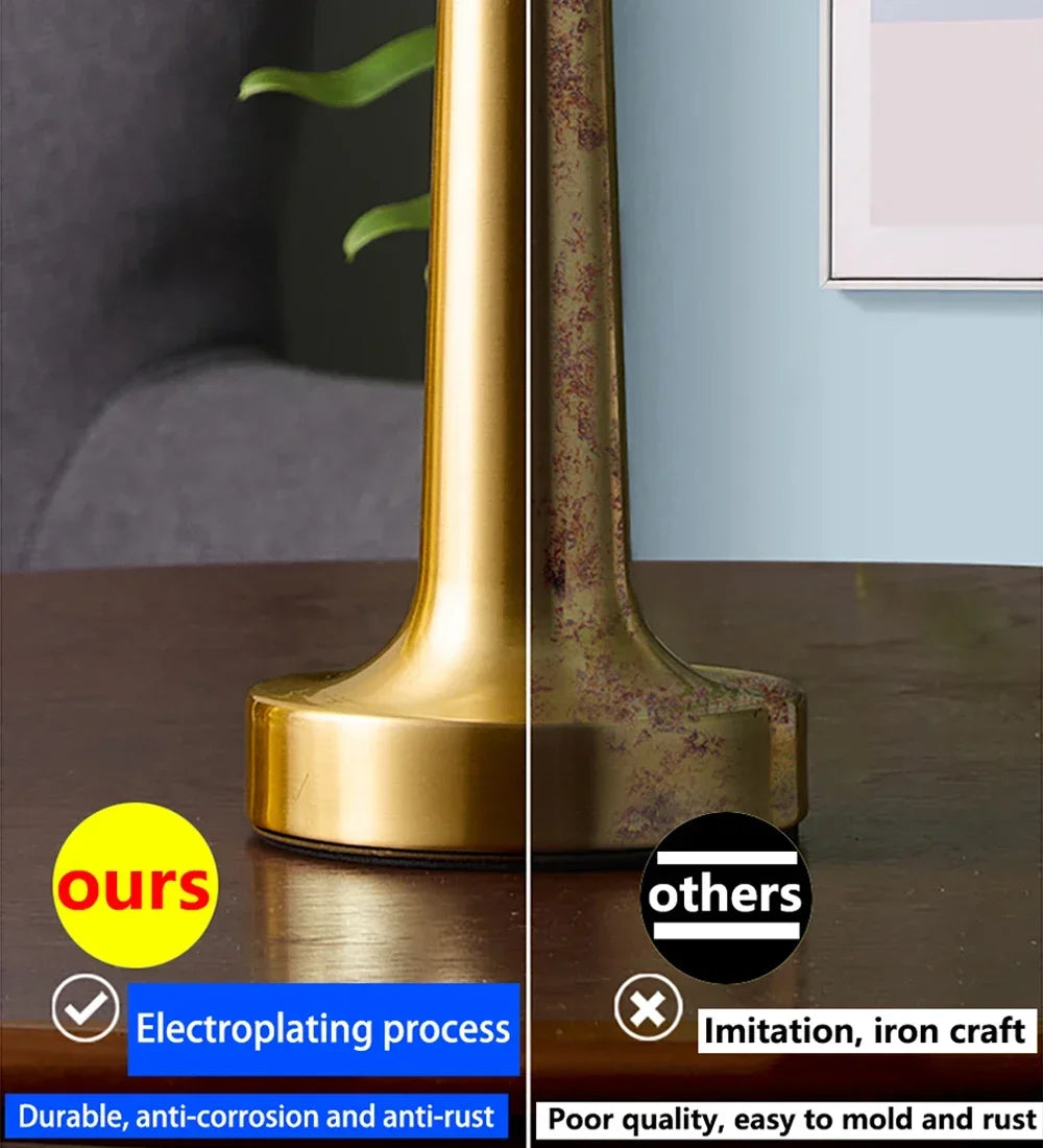 Retro Table Lamp Metal Touch Decor for Bar Coffee Restaurant Decoration Light Desk LED Rechargeable Night Light Bedroom Decor