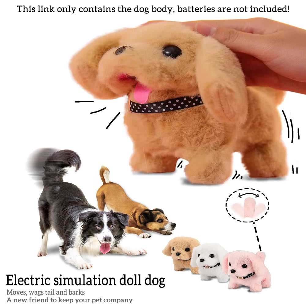 Pet Companion Battery Operated Toy Plush puppy pet electronic interactive toy walking barking wagging tail Simulation puppy