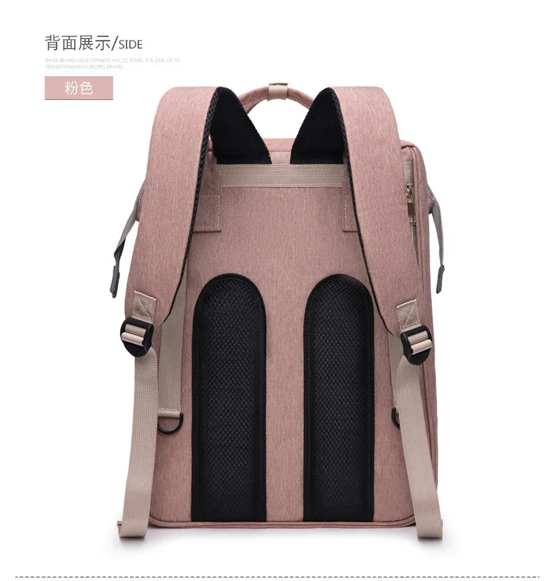 Mommy Bag Lightweight Portable Folding Crib Bed Large-capacity Travel Maternity Bags Baby Backpack Female Mommy Outting Bag Gift