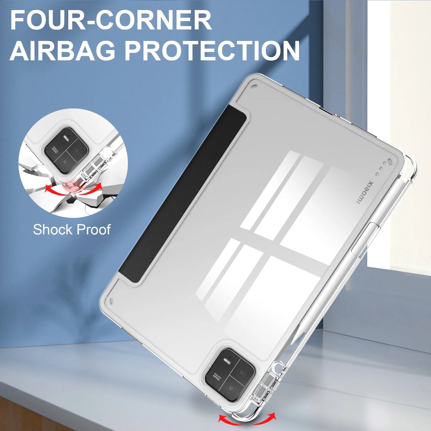 Case for Xiaomi Mi Pad 5 6 Pro 11 7 PRO 11.2 HD Transparent Case Redmi pad SE 11 Pad 2 2025 PRO 12.1" with Awake / Sleep Cover