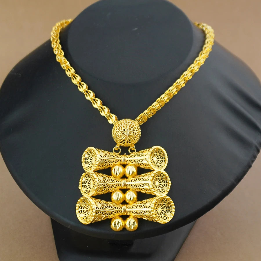 Middle East Dubai Ethiopia Exaggerated Four Piece Set, Indian Fashion Women'S Jewelry, African Earrings, Rings, Bracelets, Neckl