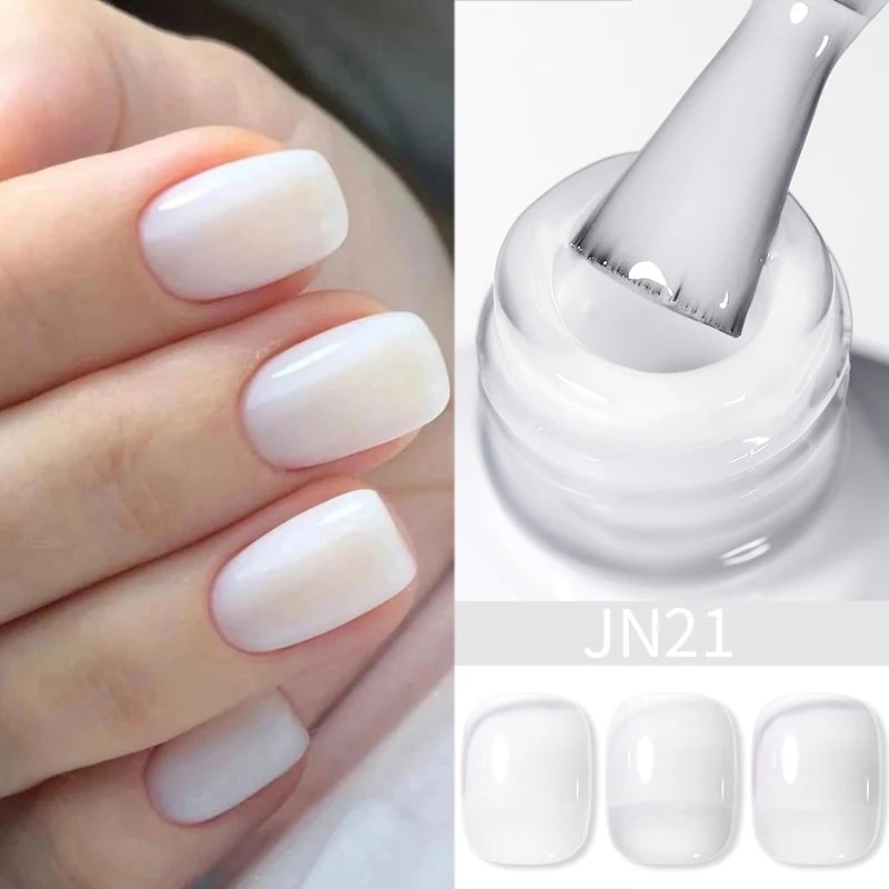 BORN PRETTY 10ml Wine Red Glitter Jelly Nude Gel Nail Polish Soak Off Translucent Color UV Light Cure for Nail Art DIY at Home