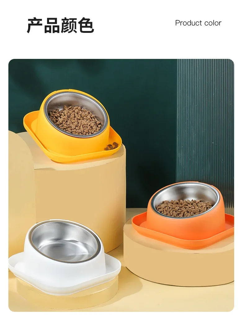 Pet bowl cat bowl oblique mouth bowl dog food bowl anti-knock dog bowl wholesale dog bowl drinking water integrated pet feeder