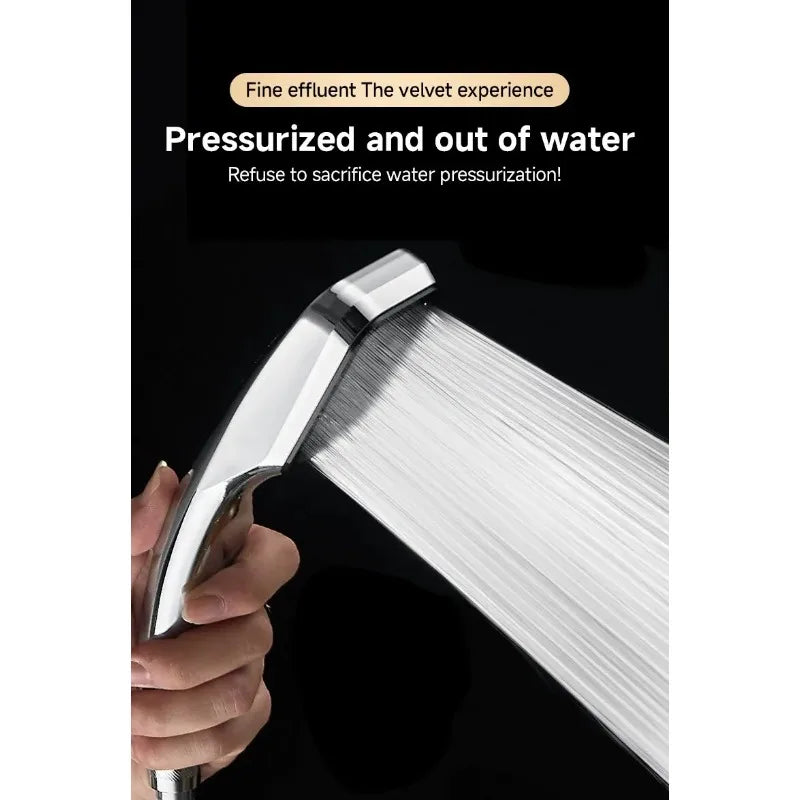 300 Holes Pressurized Showerhead Hand Hold Square Shower Head Water Saving Rainfall Spray Nozzle Bathroom Accessories