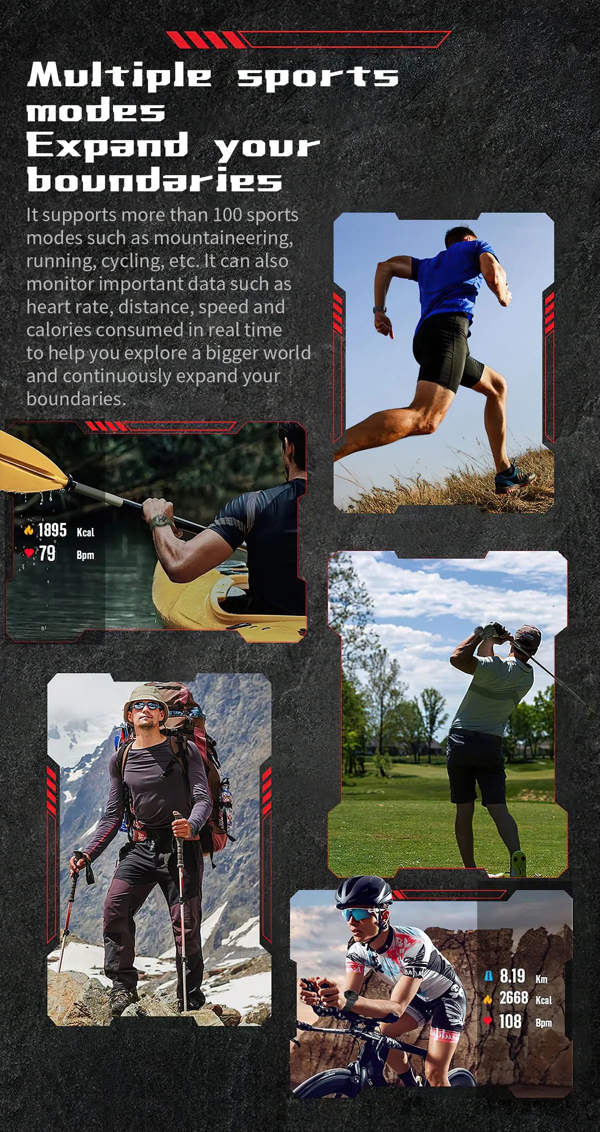 2025New Outdoor Fitness Activities Smart Watch Men Hiking Pedometer Compass LED Flashlight IP68 Waterproof Call Smartwatch