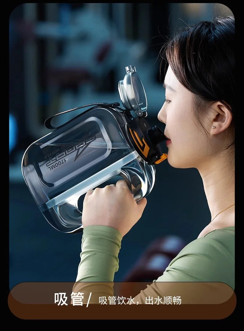 GIANXI Kettle 1.7L Large Capacity Portable Sports Kettles Outdoor Sealed Leak Proof Double Drink Sports Water Cup
