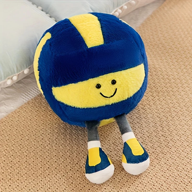 1 creative sports equipment doll, cute ball doll, fun plush toy, long legged ball doll, cartoon doll with shoes, decoration!