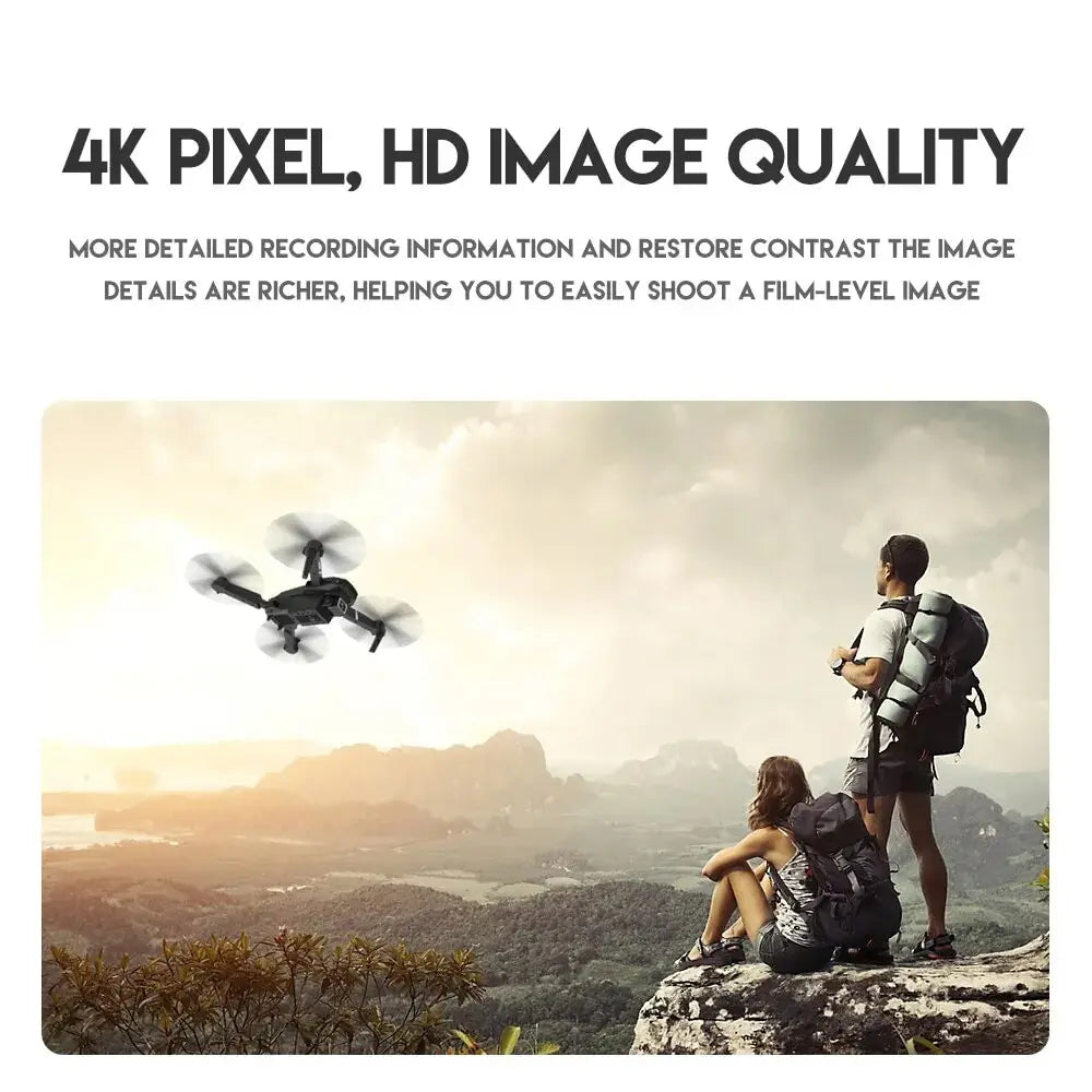 E88 Drone Toy, Dual Camera, One Key Takeoff Remote Control Men'S Gift Indoor and Outdoor, Halloween/Christmas/New Year Gift