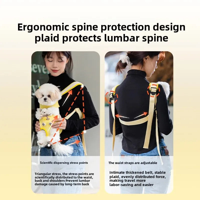 Pet Dog Hand Bag Carrier For Dogs Portable Four-legged Puppy Straddle Packs Shoulder Bag Vest Traction Rope For Yorkshire