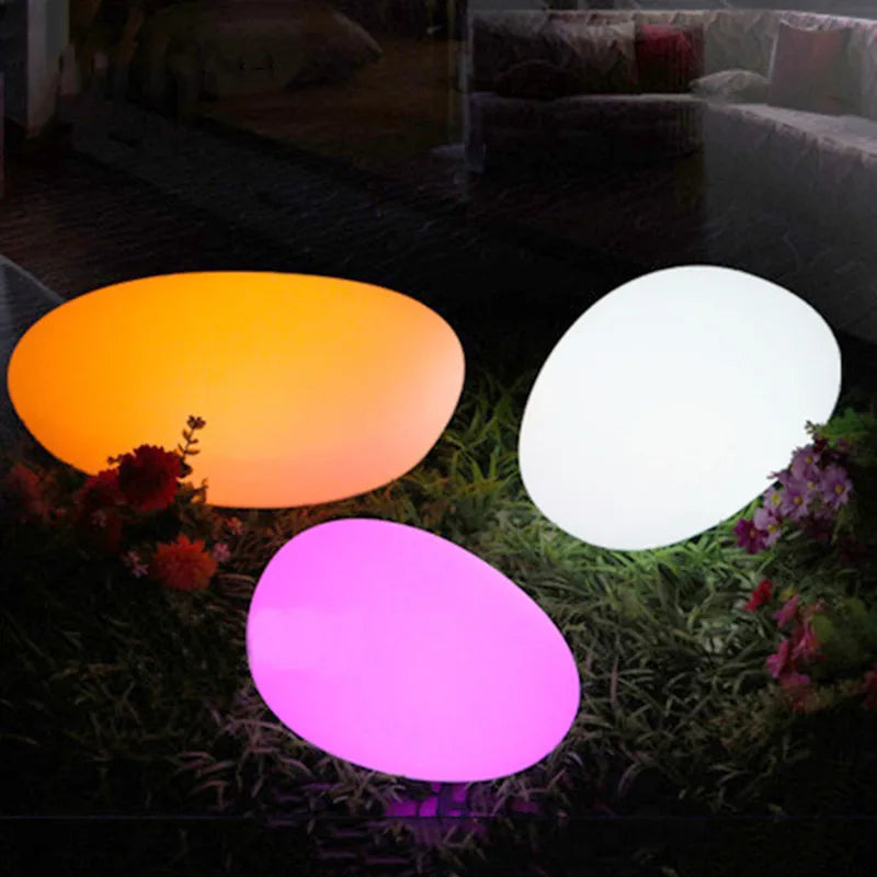 Garden LED Stone Light Lawn Lamp Outdoor Landscape Lighting Remote Control Home Floor Lamp Camping Party Decoration Cobble