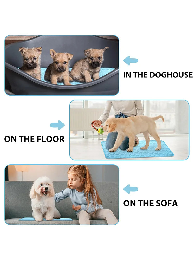 Dog Cooling Mat Large Cooling Pad Summer Pet Bed for Dogs Cats Kennel Pad Breathable Pet Self Cooling Blanket Dog Crate Sleep