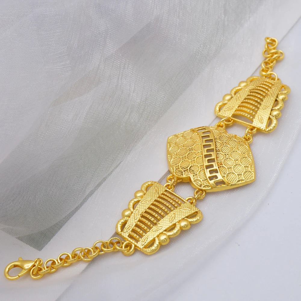 2023 Fine Jewelry Sets For Women Dubai Bridal Wedding Gifts Necklace Bracelet Earrings Ring Jewellery Set African Bead jewelry