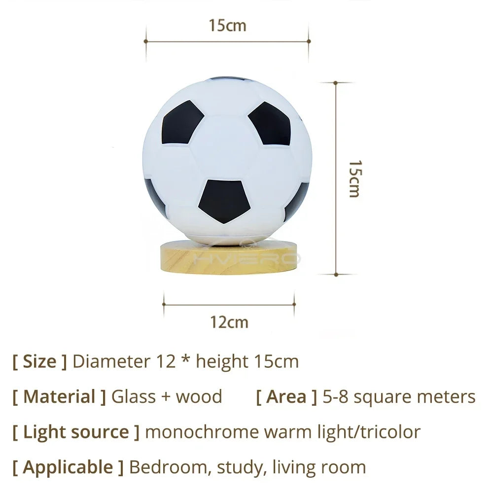 1PCS 3D Football Night Light Bedroom Desktop Decoration Soccer Lamp Battery Powered Perfect Gift For Teenagers Decor Bulb Gifts