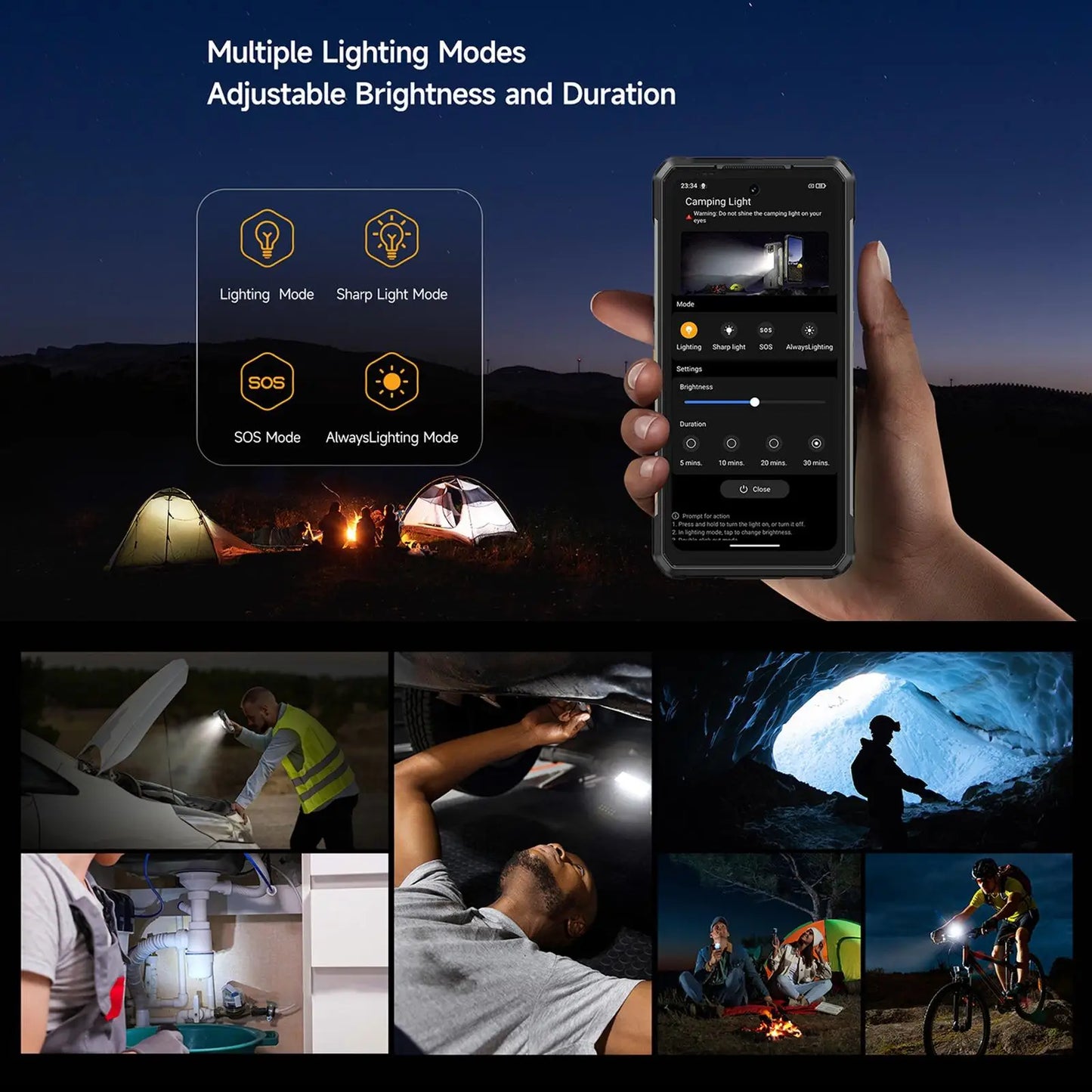 Ulefone Armor 34 Pro 5G AI Rugged Phone 32GB+512GB 25500mAh 6.95" Built-in Projector 120Hz Android 15 MTK 7300 NFC Smartphone