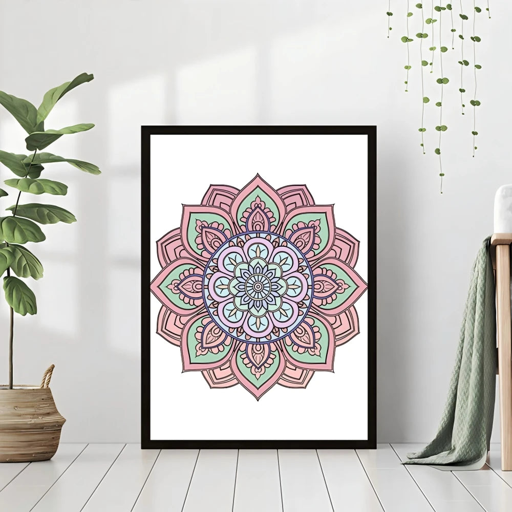 Rule Mandala Coloring Book Adult Printed Single-sided 24 Pages, Handmade Art for Adults to Relieve Anxiety and Depression