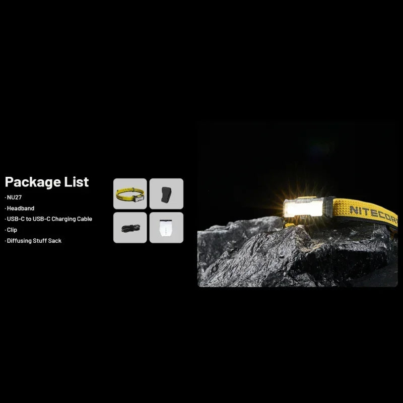 NITECORE NU27 Rechargeable Headlamp 600Lumens Dual-Core MCT UHE LEDS Ultra Lightweight Waterproof Runing Headlight