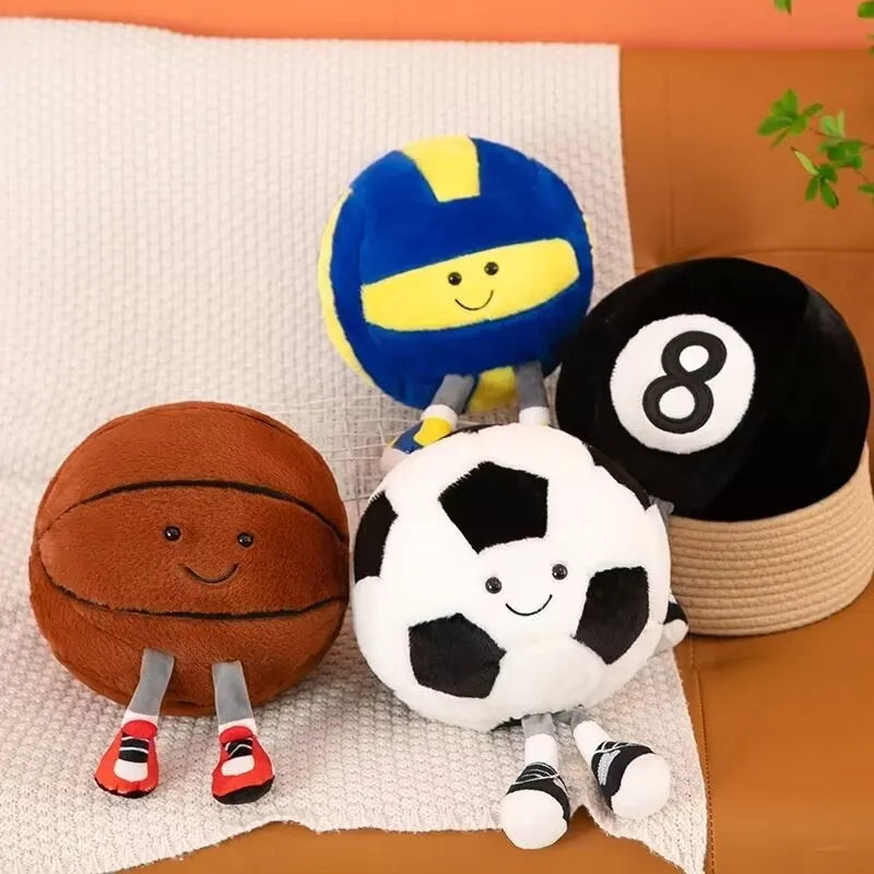 1 creative sports equipment doll, cute ball doll, fun plush toy, long legged ball doll, cartoon doll with shoes, decoration!