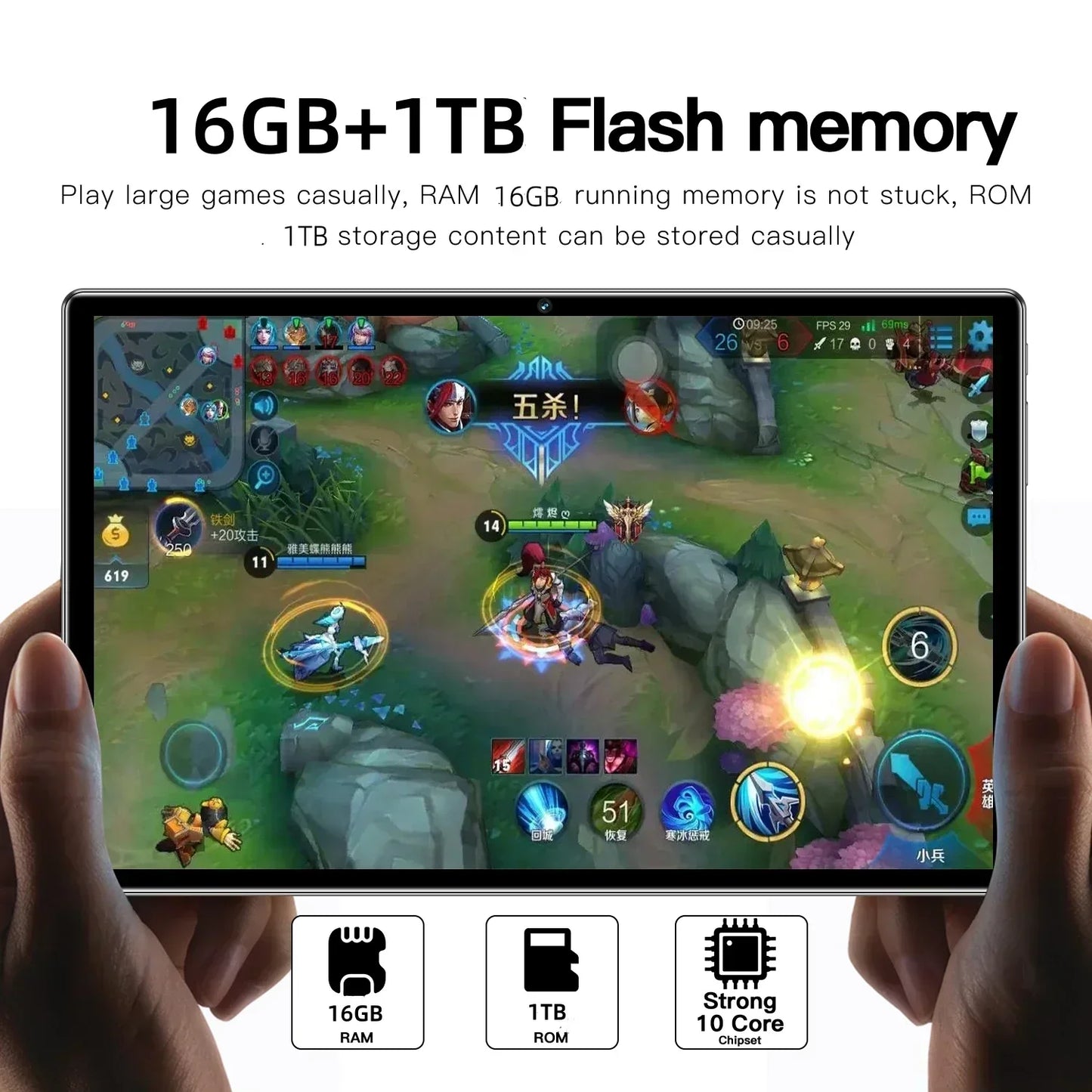 2025 Original Pad 15 Pro Tablet Android14 Snapdragon888 11Inch HD 16GB+1TB 20000mAh 5G Dual SIM Bluetooth WiFi GPS Tables
