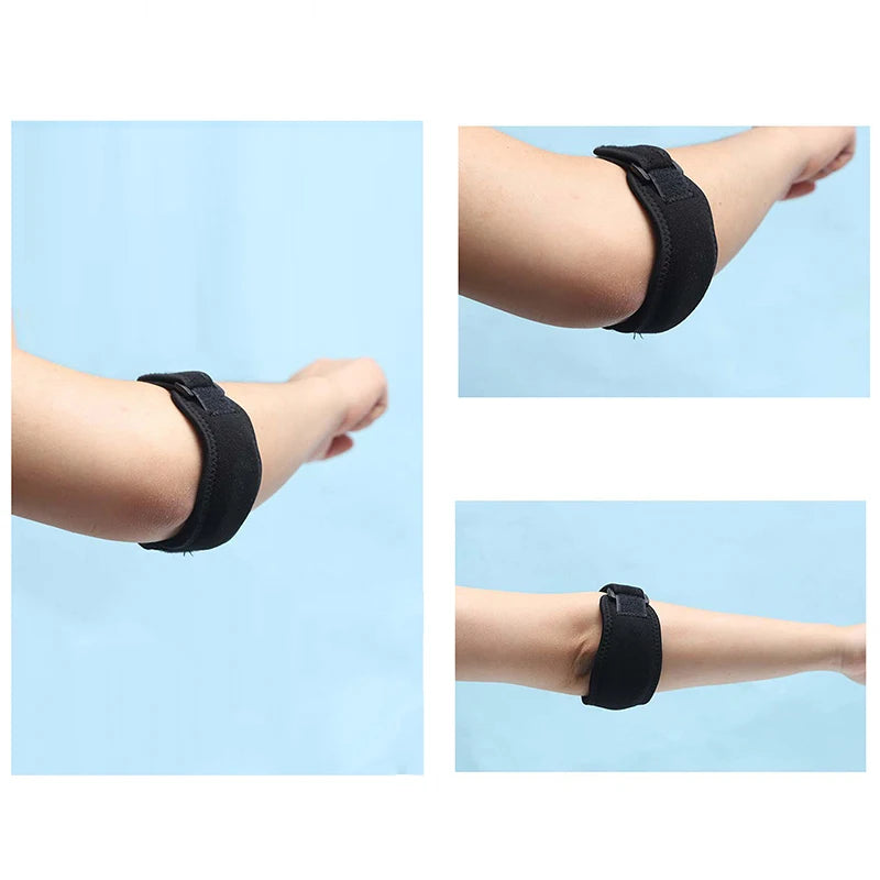 Elbow Brace for Tennis Golfer Sports Protection Adjustable Arm Band Silicone Compression Pad Tendonitis Pain Relief Men Women