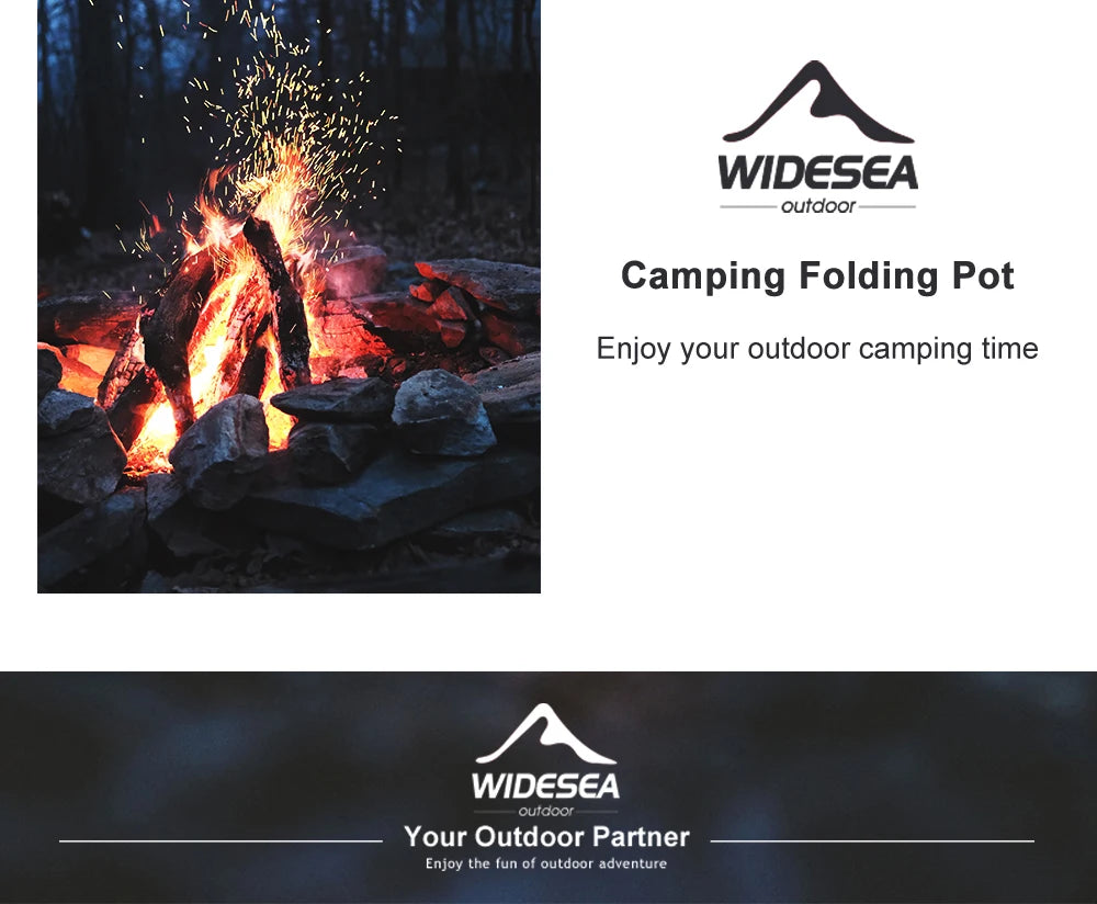 Widesea 1.1L 2L1.5L Camping Water Kettle Outdoor Coffee Kettle Tableware Picnic Set Supplies Equipment Utensils Tourism Cookware