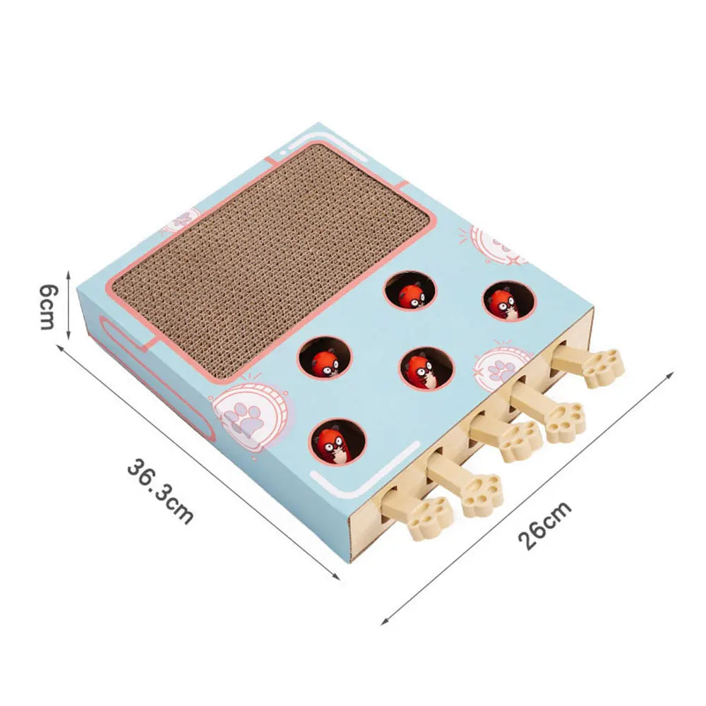 Cat Toy Whack-a-Mole Cat Scratching Board Toy Grinding Claw Rest Play Funny Cat Interactive Multifunctional Cat Supplies